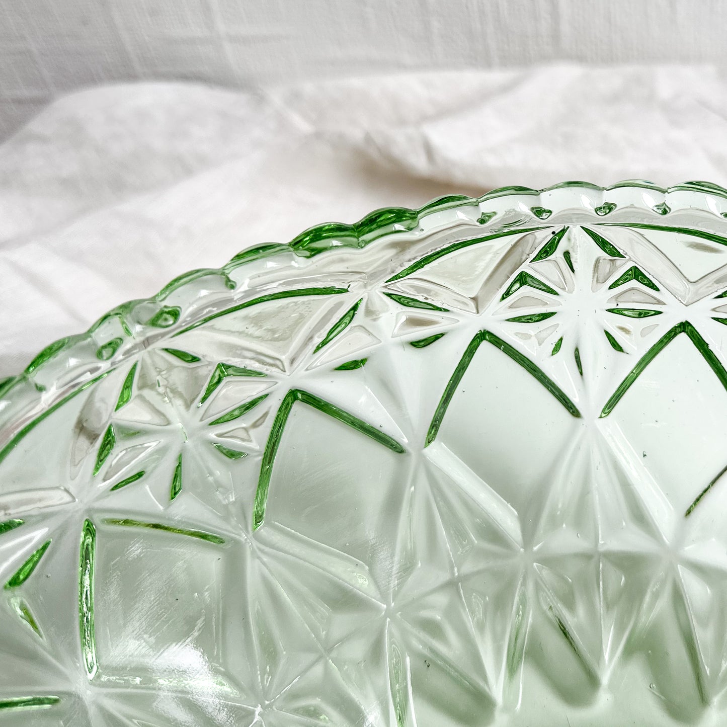 Art Deco Green Glass Bowl