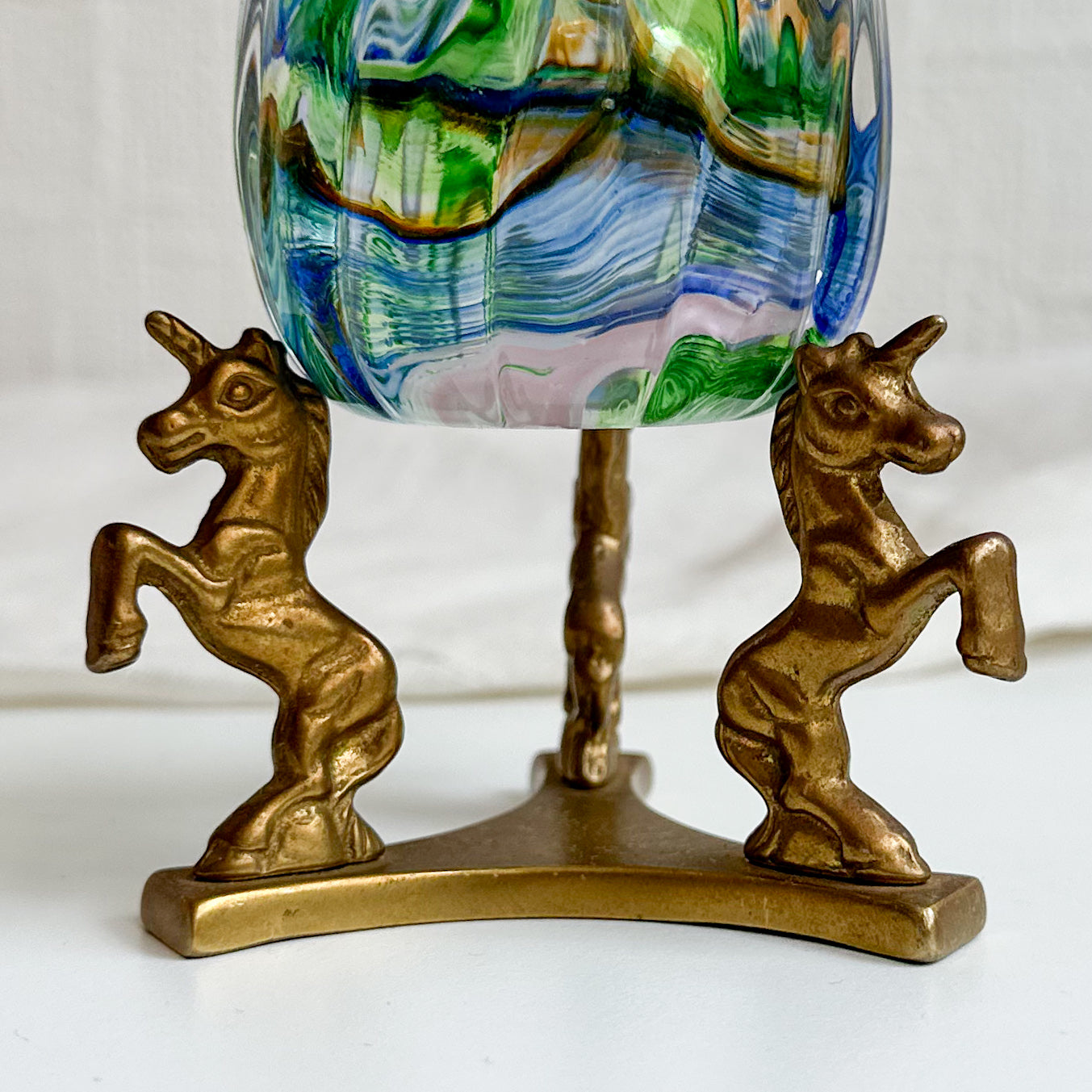 Brass Stand with Unicorns