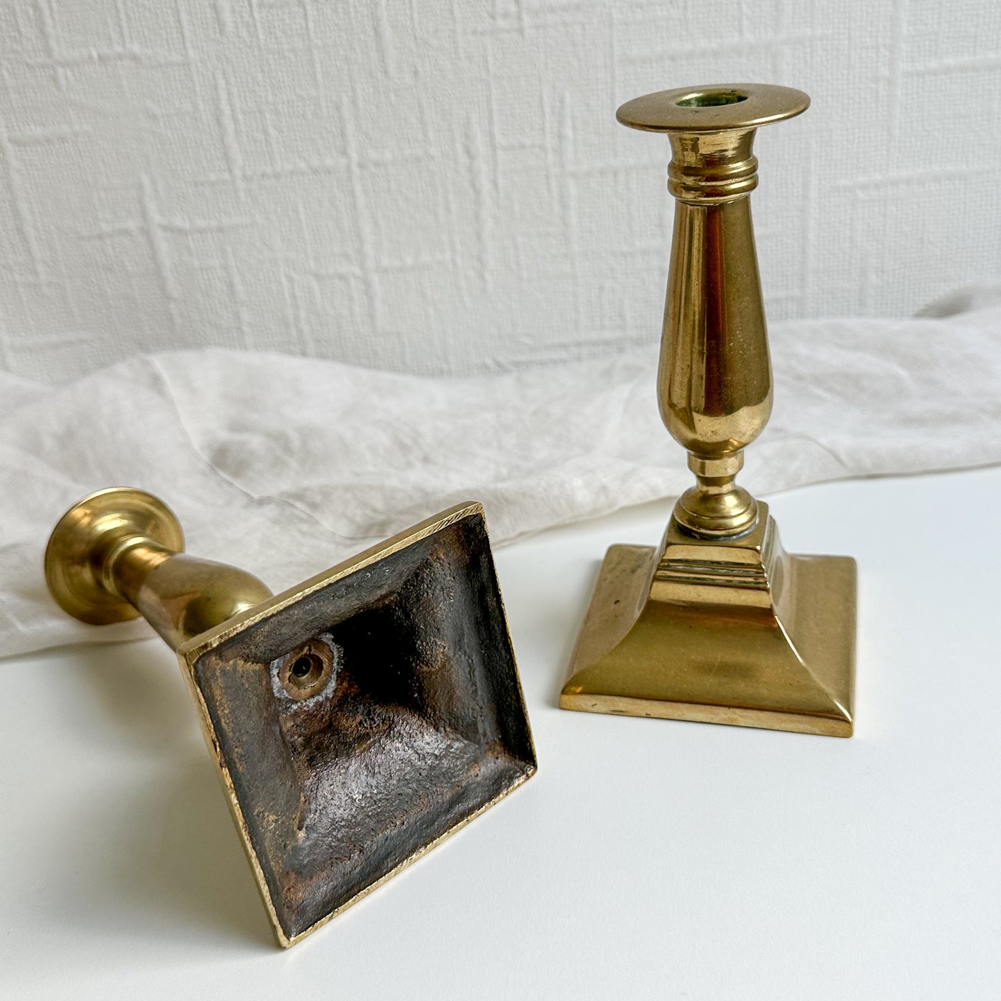 Pair of Antique Brass Candlesticks