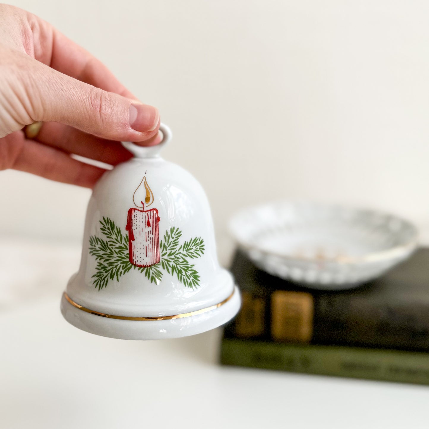 Porcelain Christmas Bell and Bowl