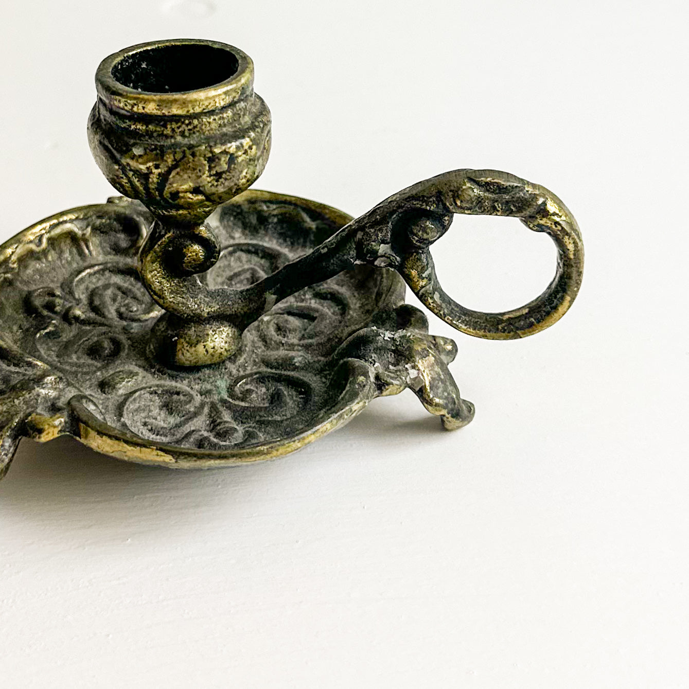 Brass Chamberstick with Thistle Design