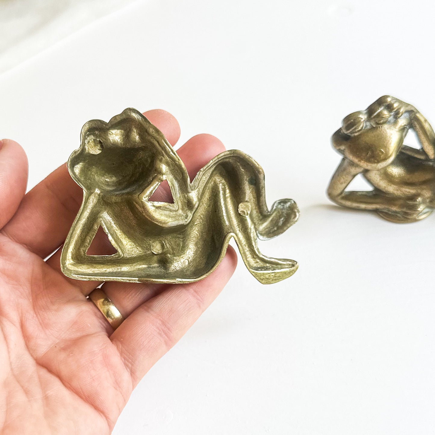 Pair of Brass Frogs