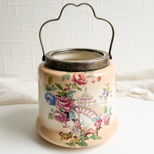 Floral Biscuit Barrel without Lid