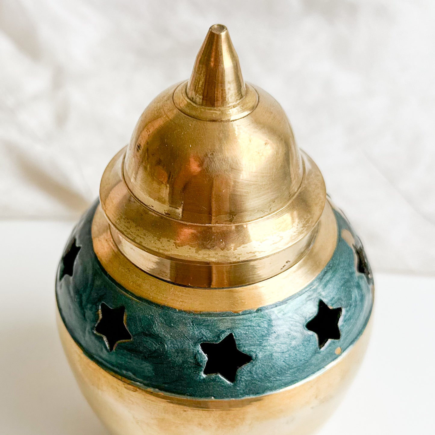 Brass Urn with Star Design