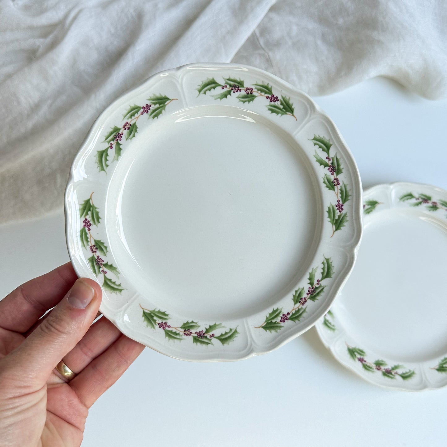 Pair of Wedgwood “Queen’s Holly” Small Plates