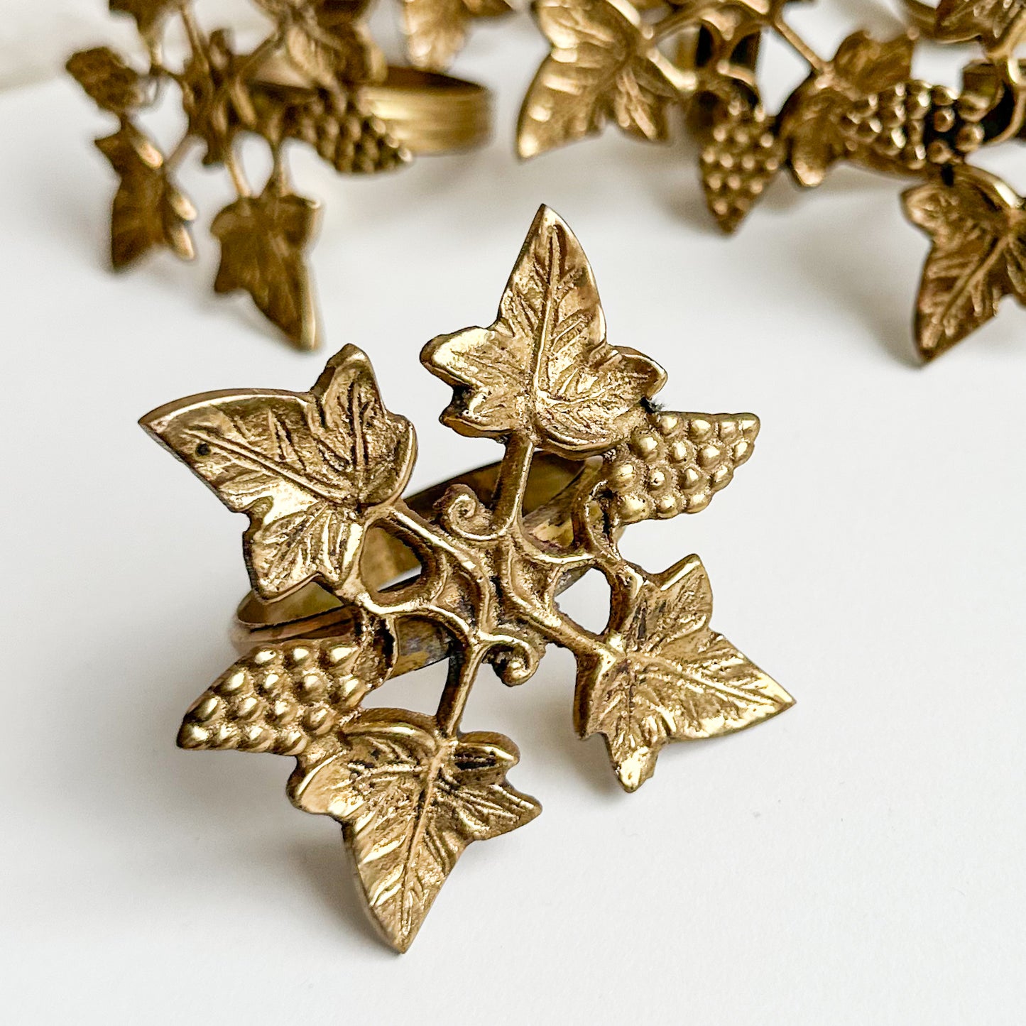 Set of 6 Brass Napkin Rings