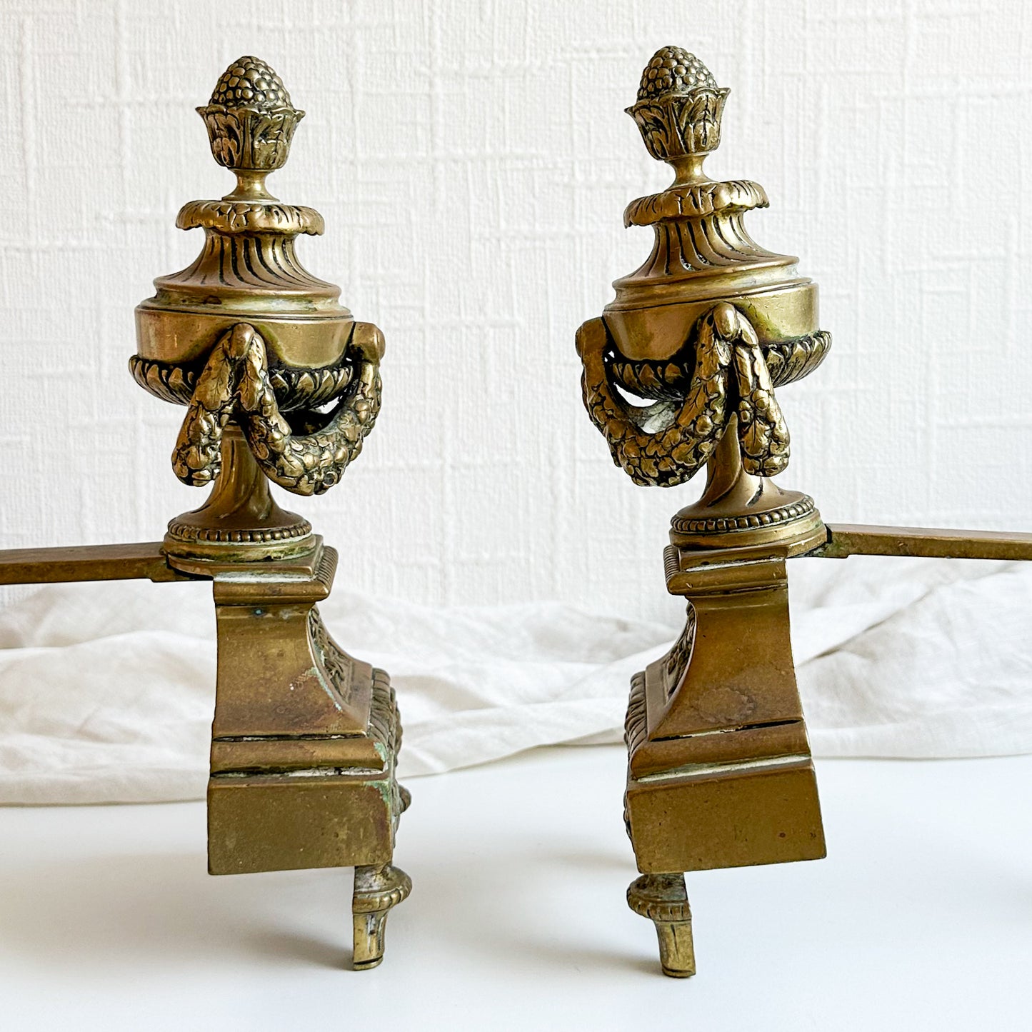 Pair of Antique Brass Fire Dogs
