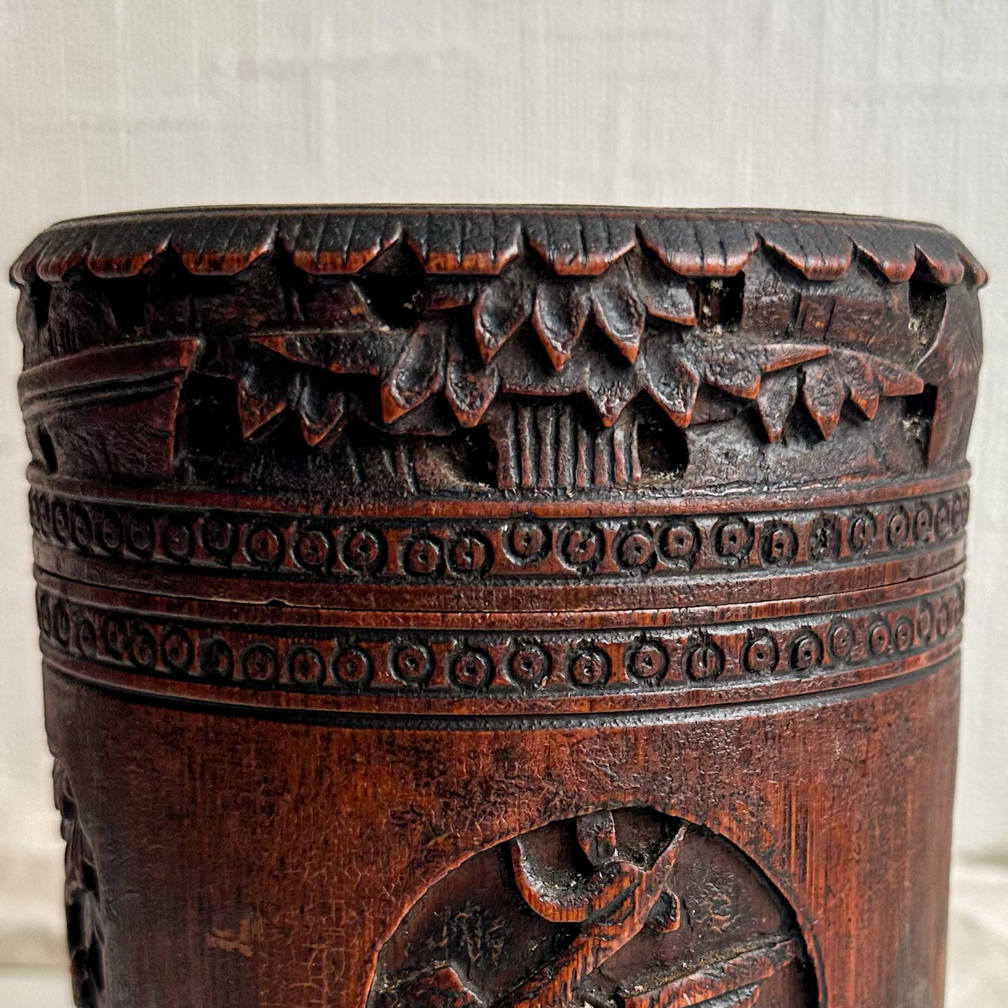 Chinese Carved Bamboo Tobacco Box