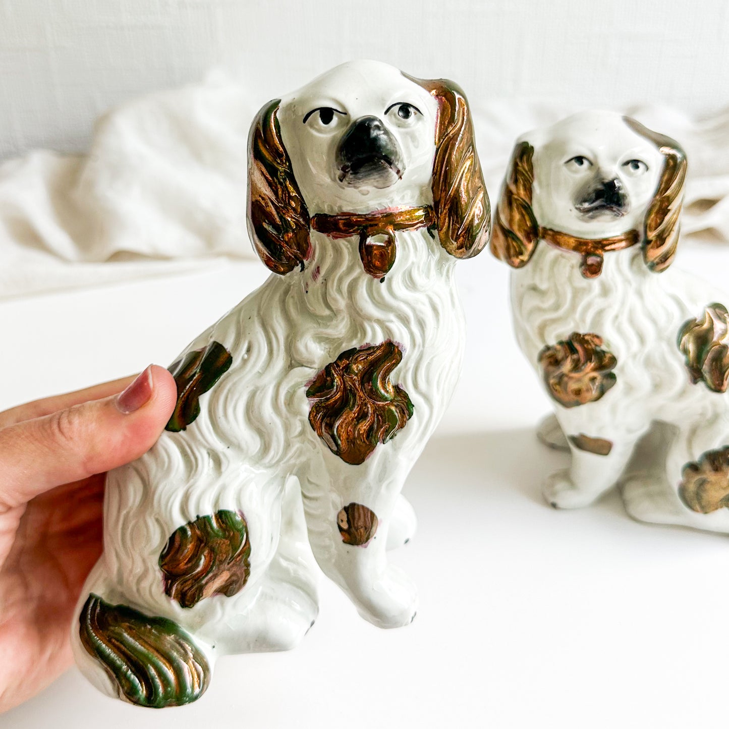 Pair of Small Staffordshire Spaniels