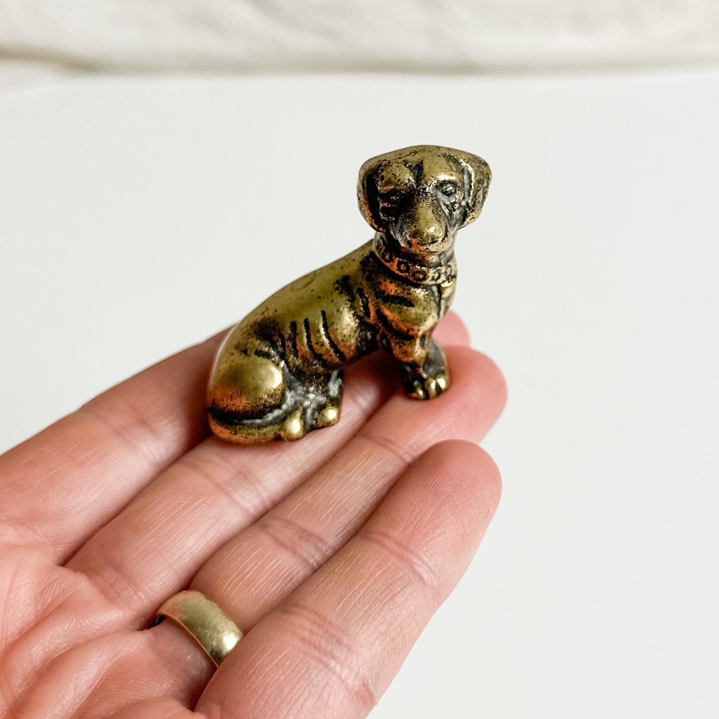 Small Brass Dachshund Dog