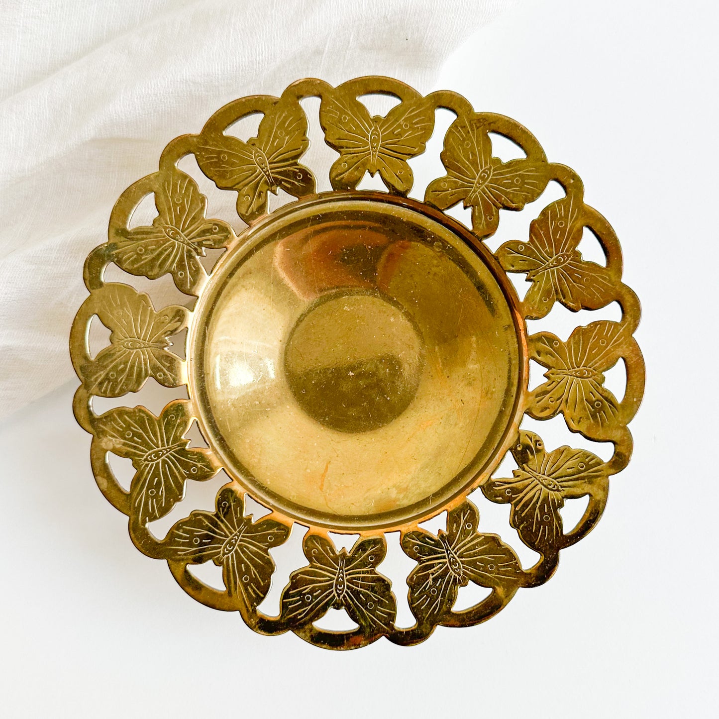 Brass Dish with Butterflies