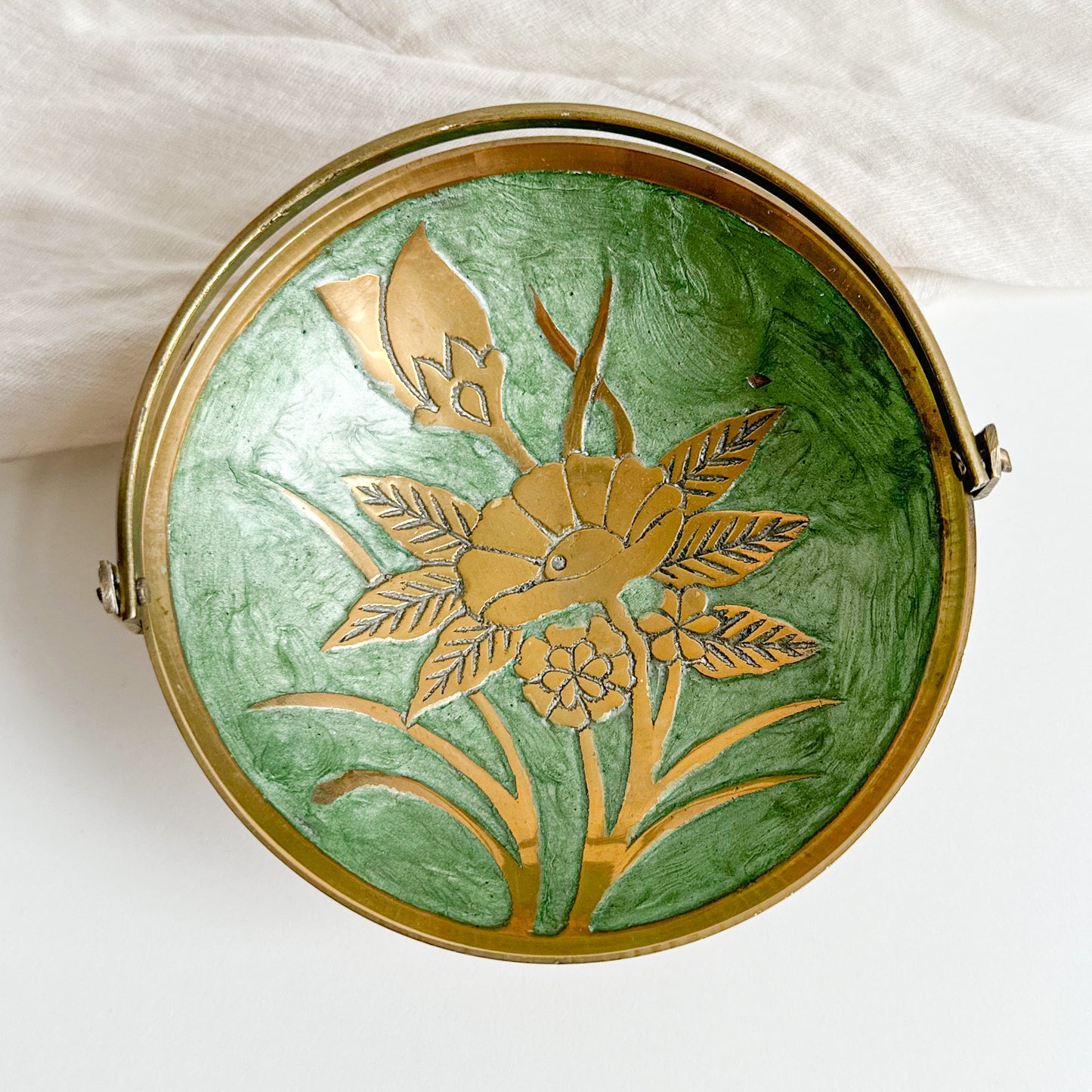 Brass Cloisonné Dish