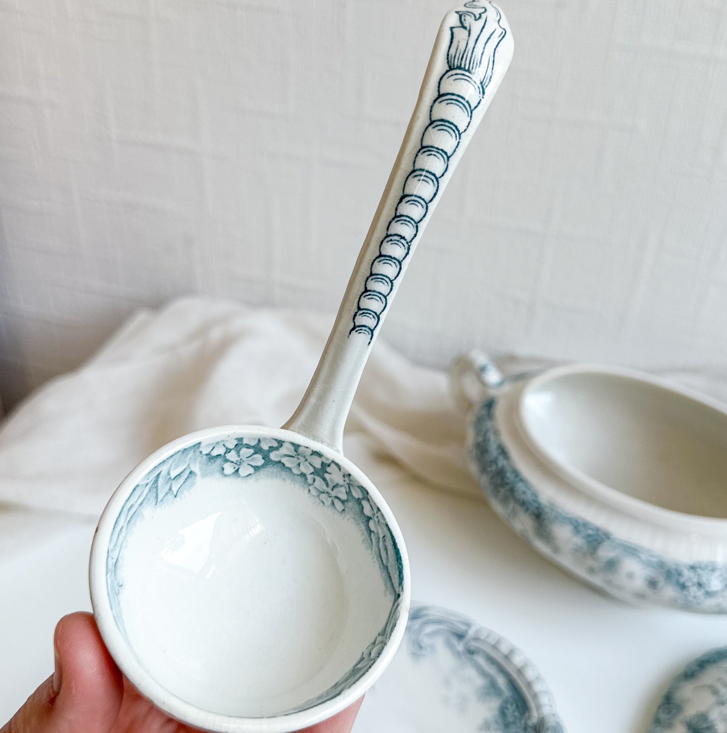 Antique Small Tureen with Ladle