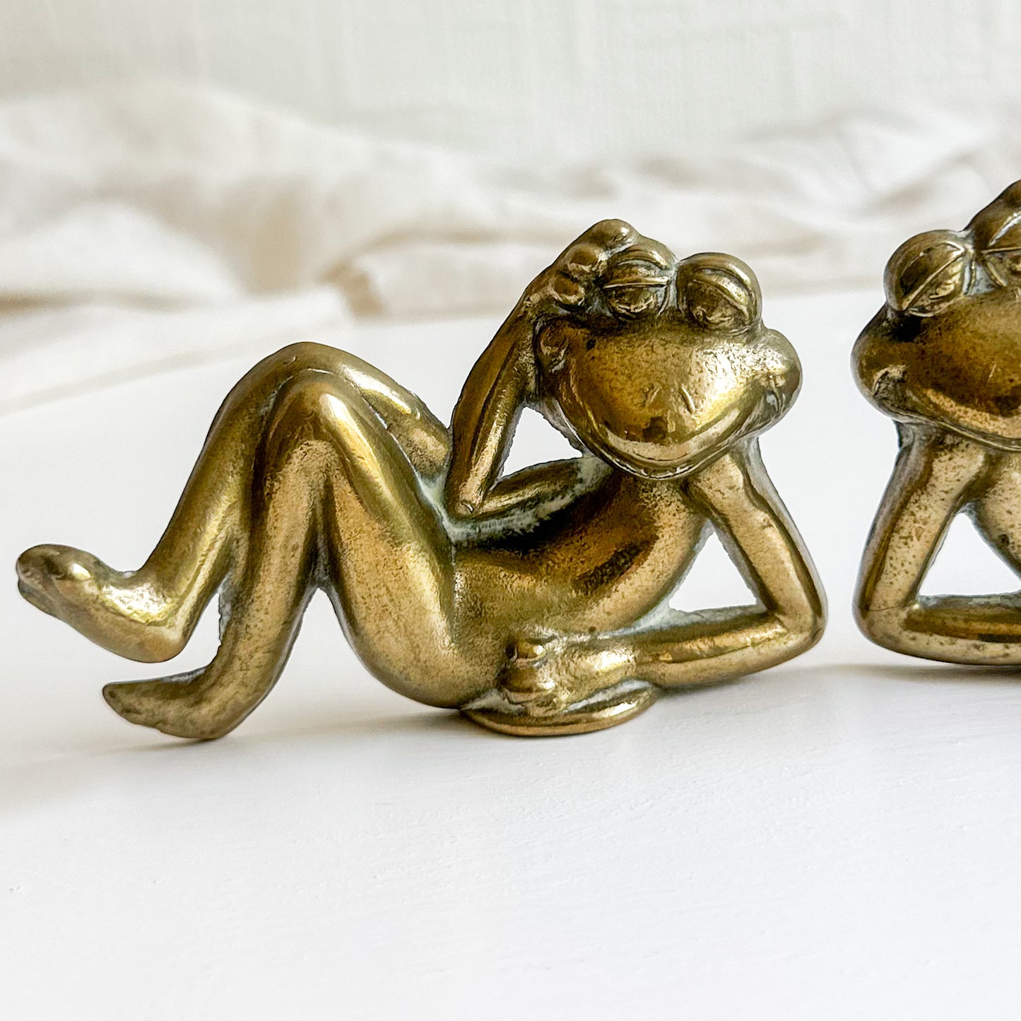 Pair of Brass Frogs