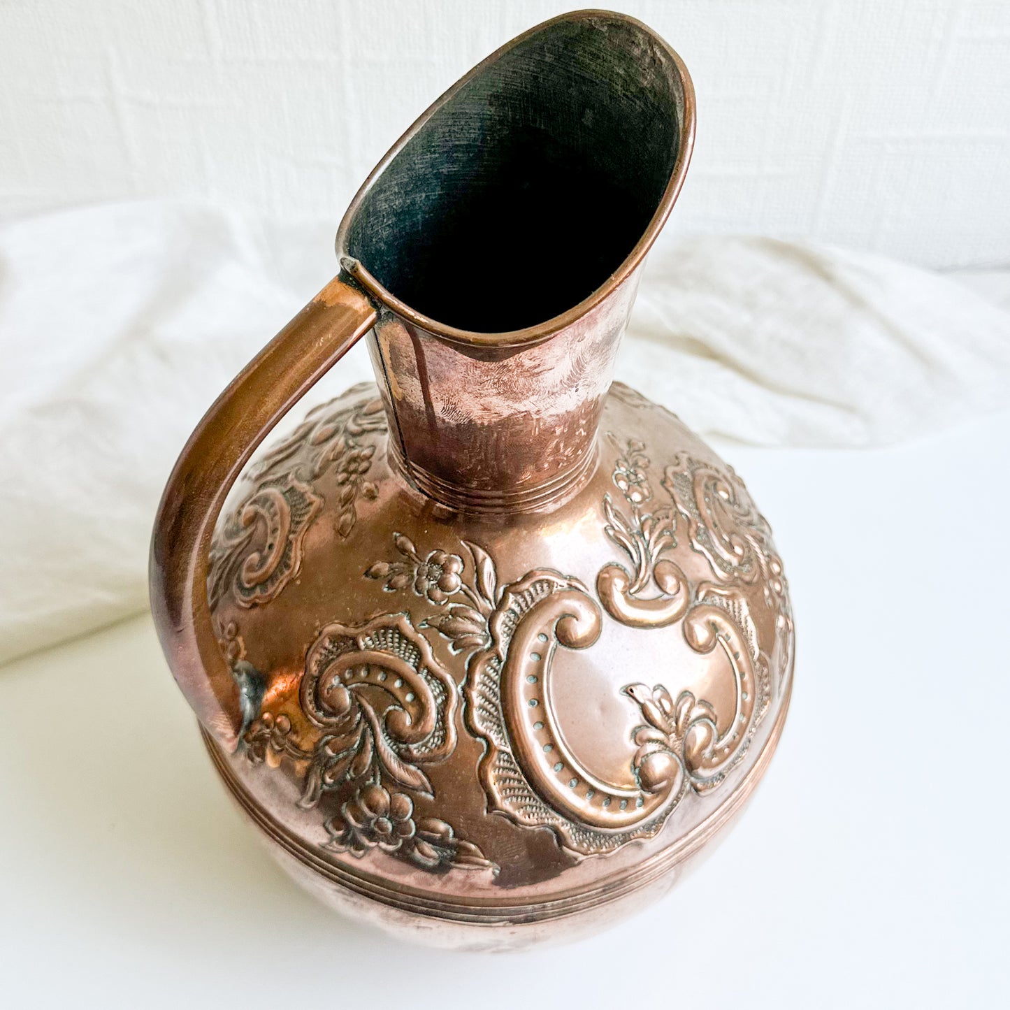 Antique Ornate Copper Jug