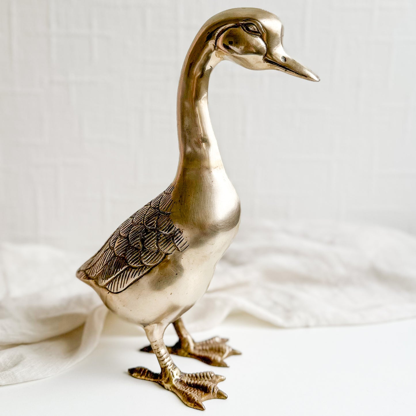 Large Brass Duck Statue