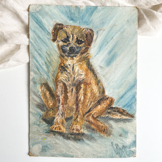 Unframed Dog Oil Painting