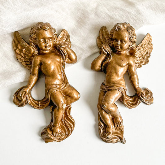 Pair of Cherub Wall Decorations