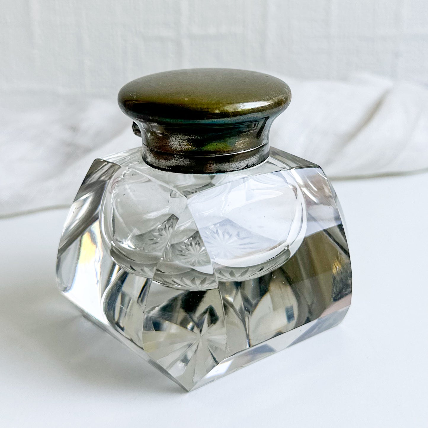 Antique Crystal Inkwell