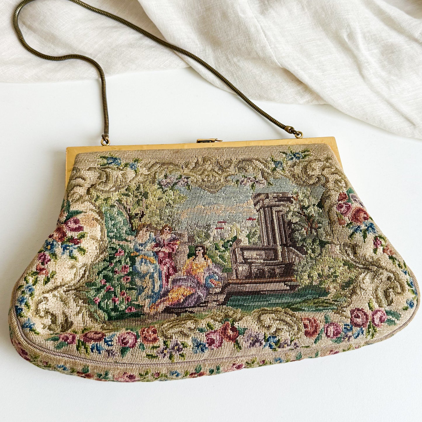 Petit Point Embroidered Handbag