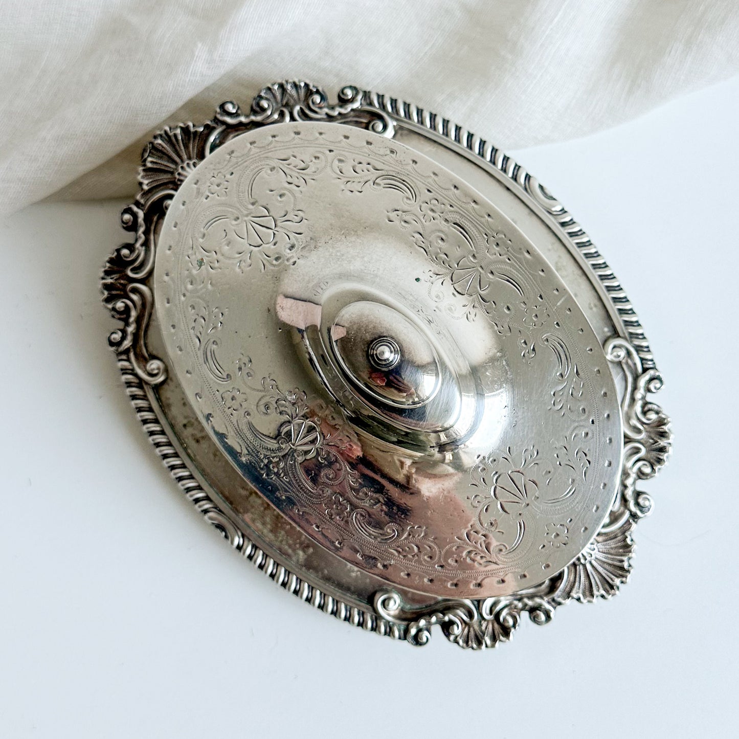 Antique Silver Plated Butter Dish