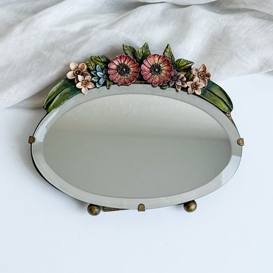 Small Ornate Barbola Table Mirror