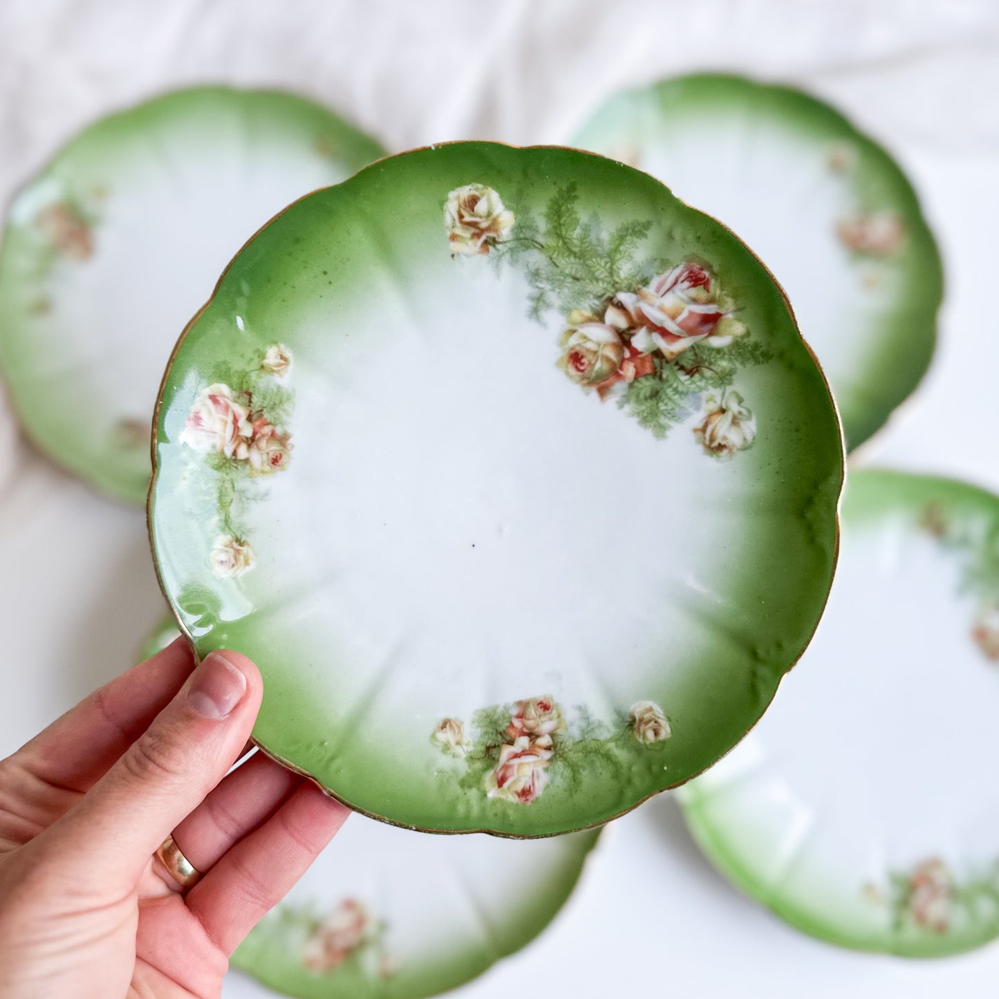 Set of 5 Antique Small Plates