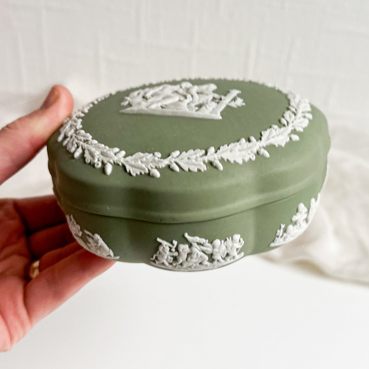 Green Jasperware Box by Wedgwood