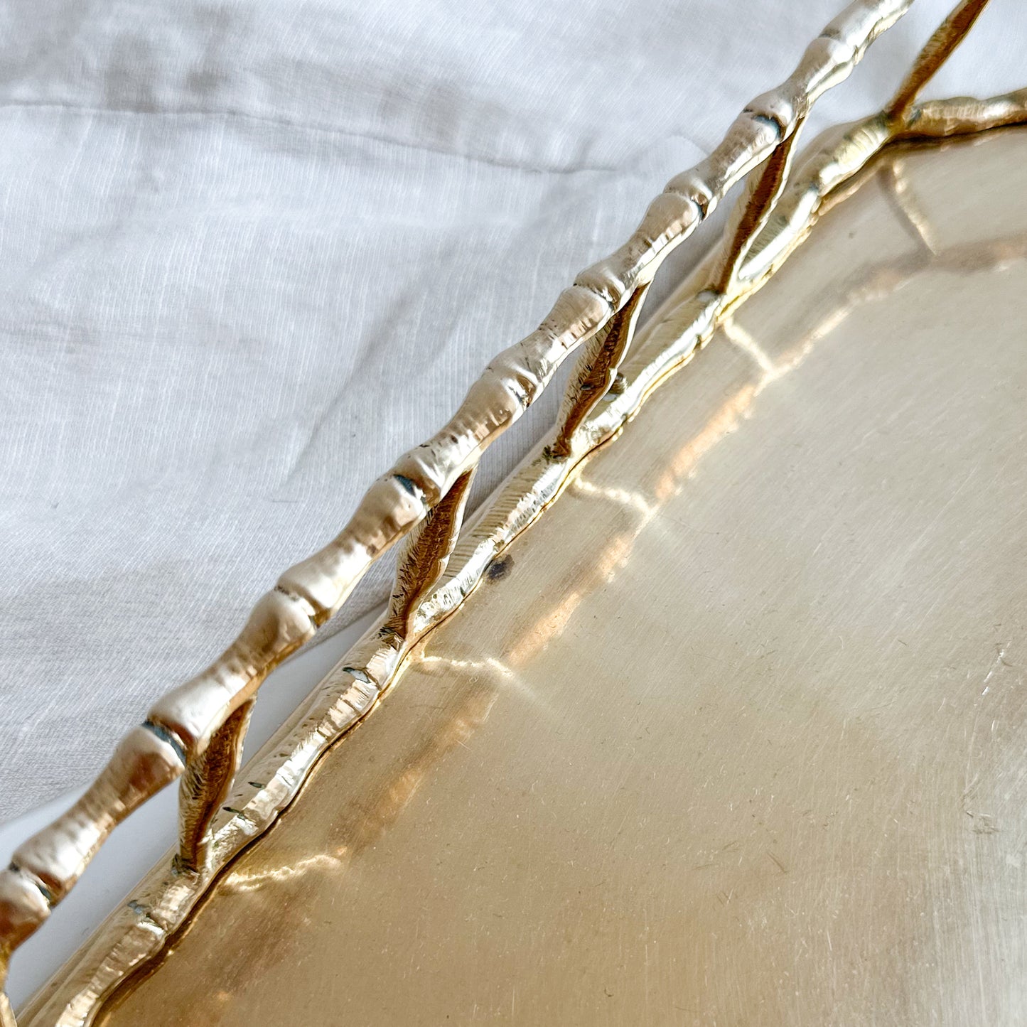 Brass Bamboo Gallery Tray