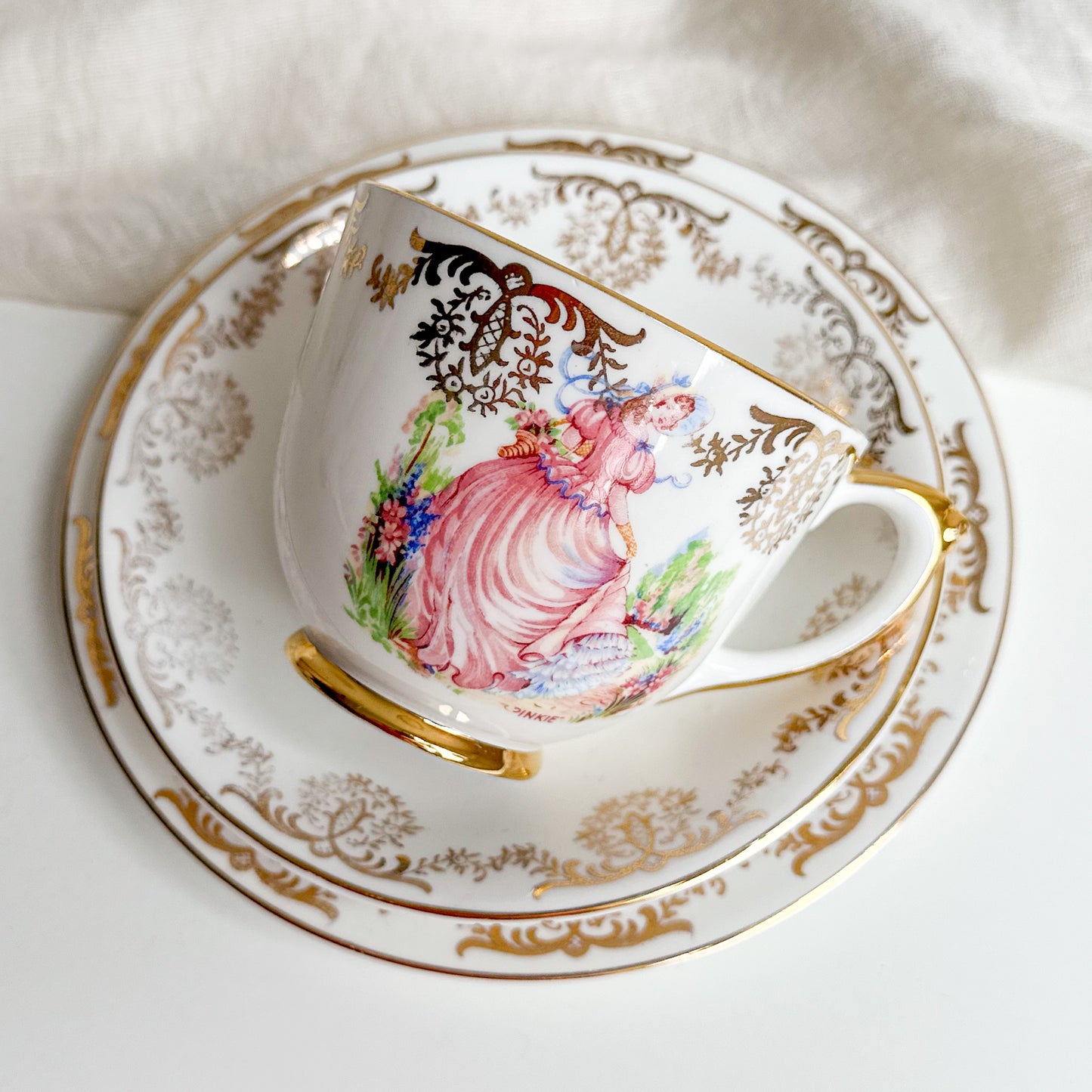 Porcelain “Pinkie” Tea Trio