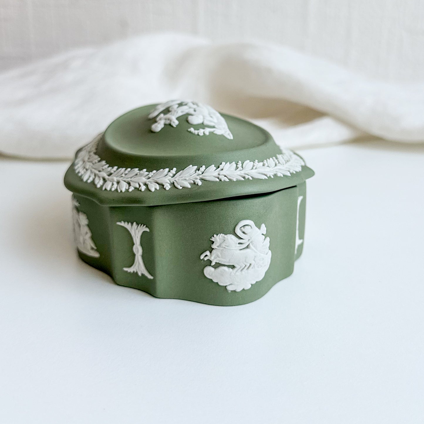 Green Jasperware Box by Wedgwood