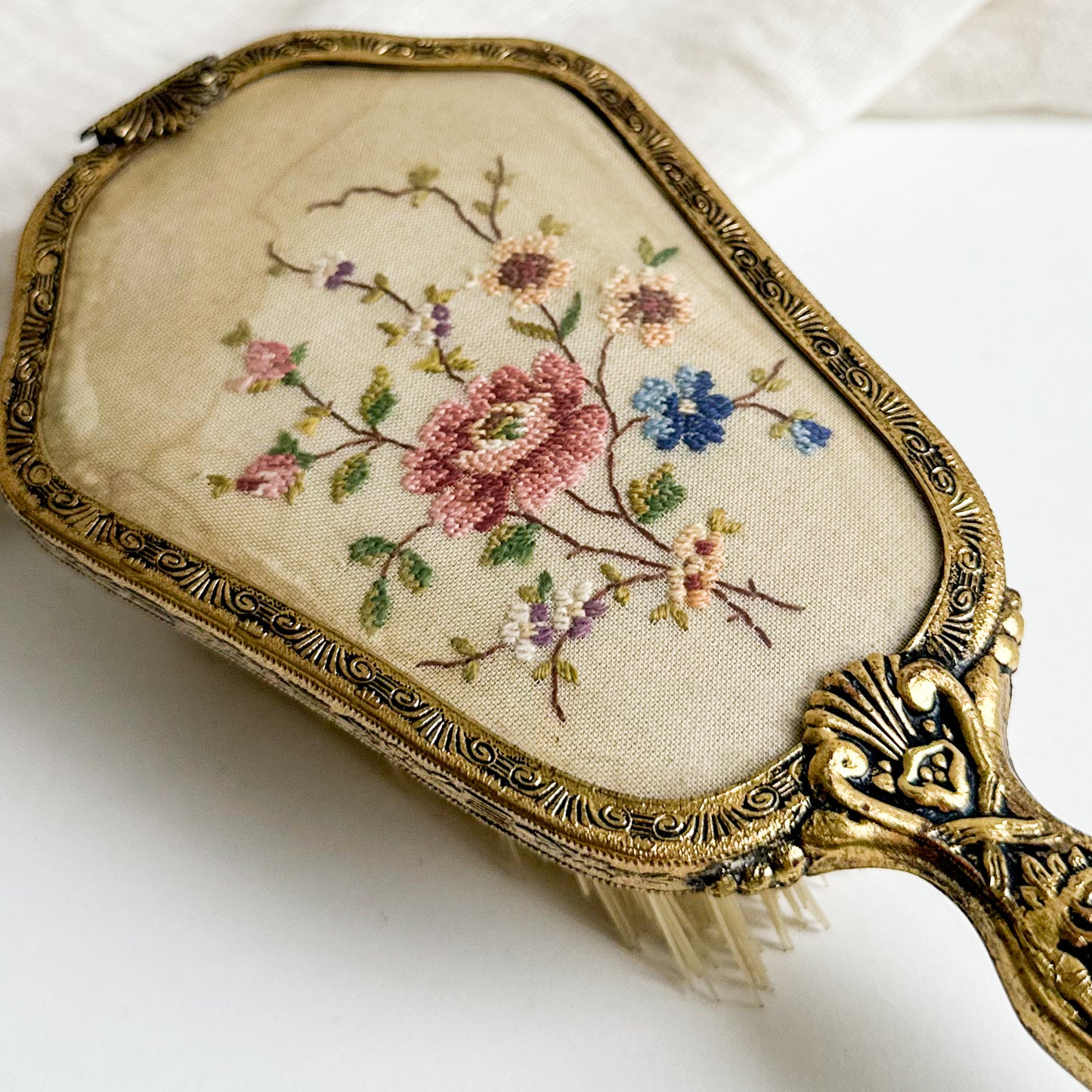 Hair Brush with Hand Embroidery