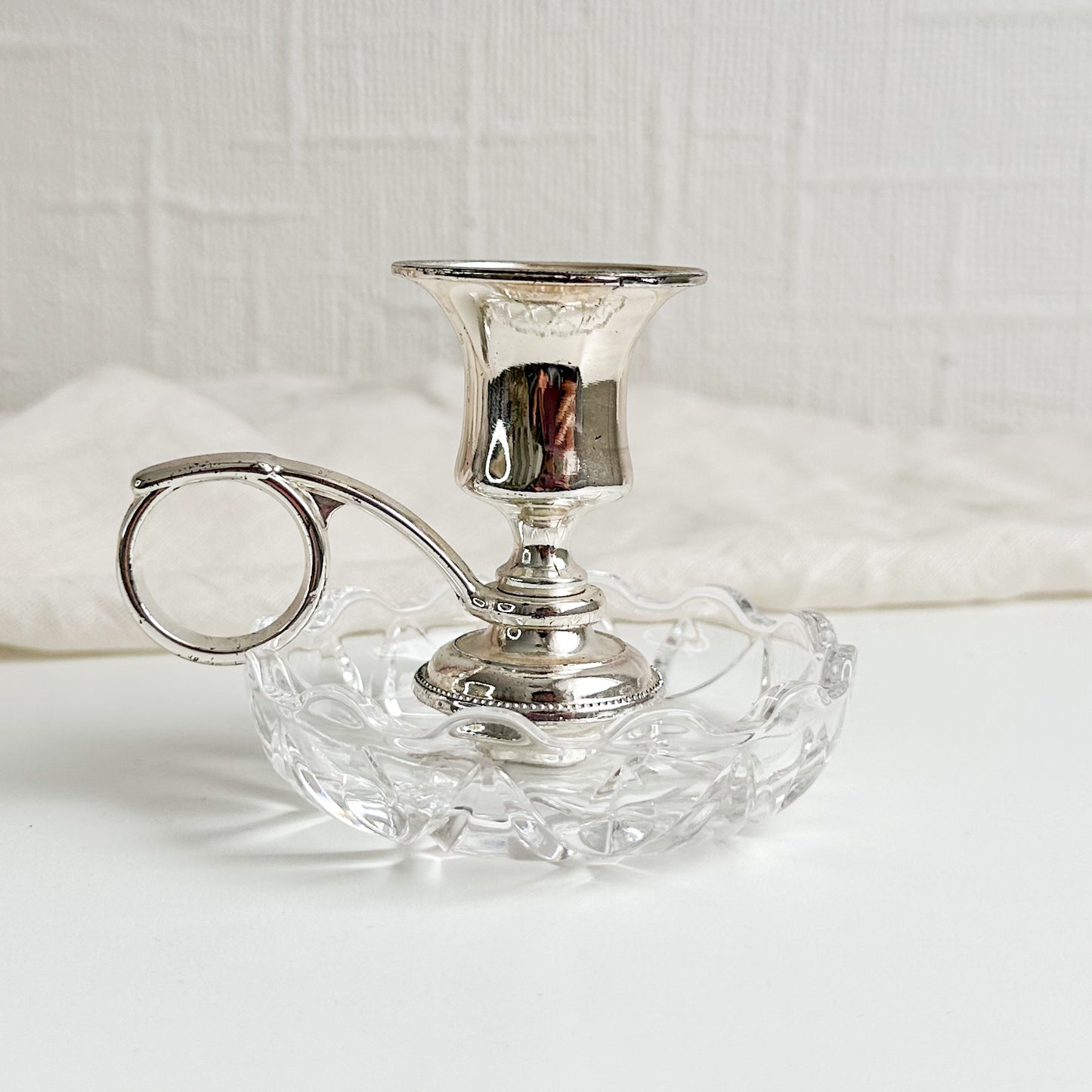 Crystal and Metal Candle Holder