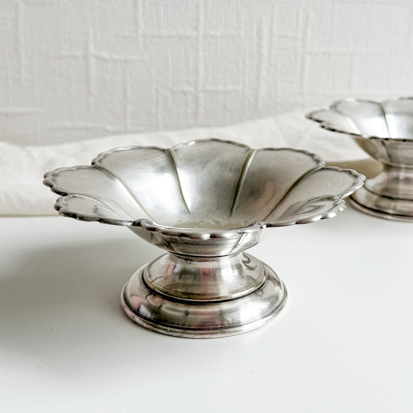 Flower Shaped Silver Plated Pedestal Dish