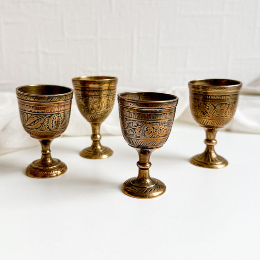 Set of 4 Brass Shot Cups