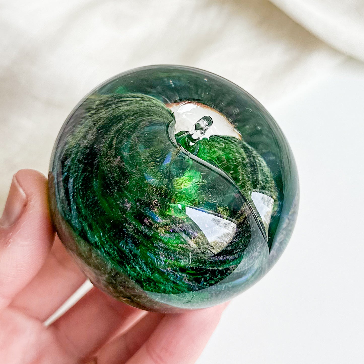 Glass Apple Paperweight
