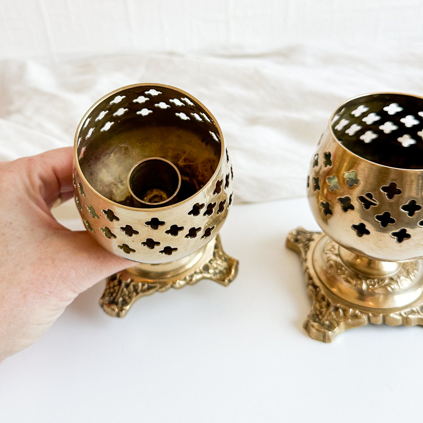Pair of Brass Candle Holders