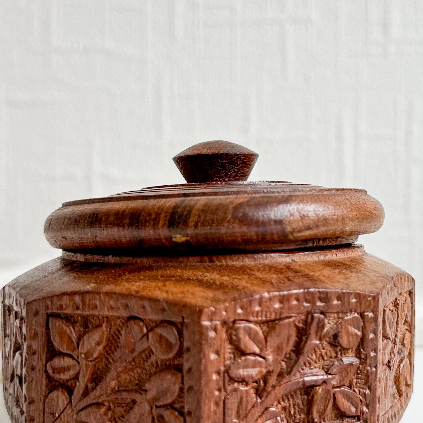 Wooden Box with Carved Design