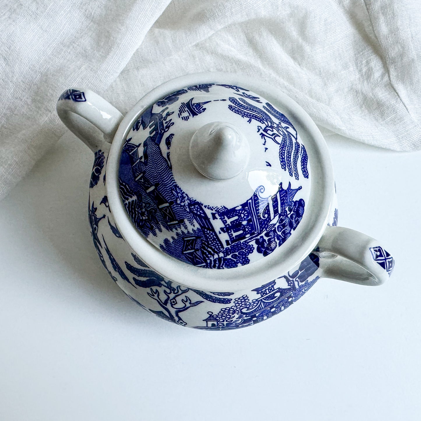 Blue Willow Lidded Sugar Bowl