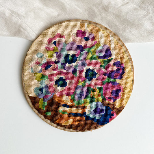 Unframed Floral Needlepoint