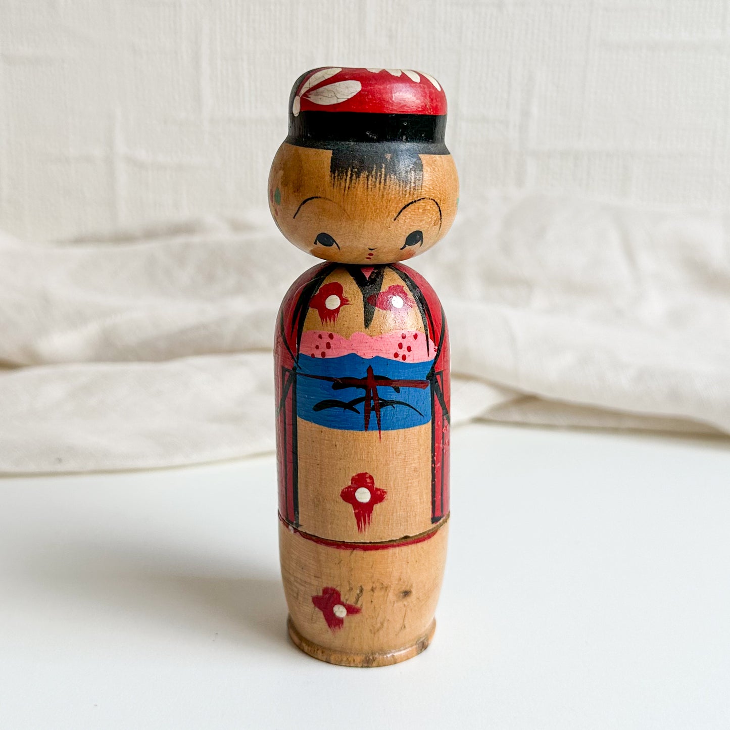 Vintage Kokeshi Bobblehead Nesting Dolls