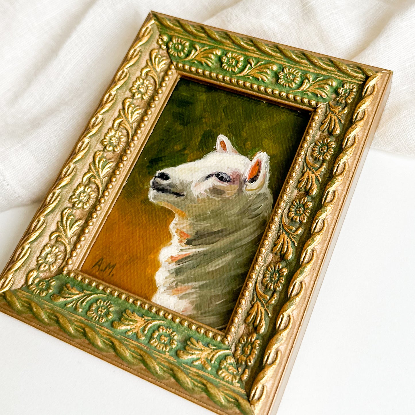 “Portrait of a Sheep” - Original Oil Painting