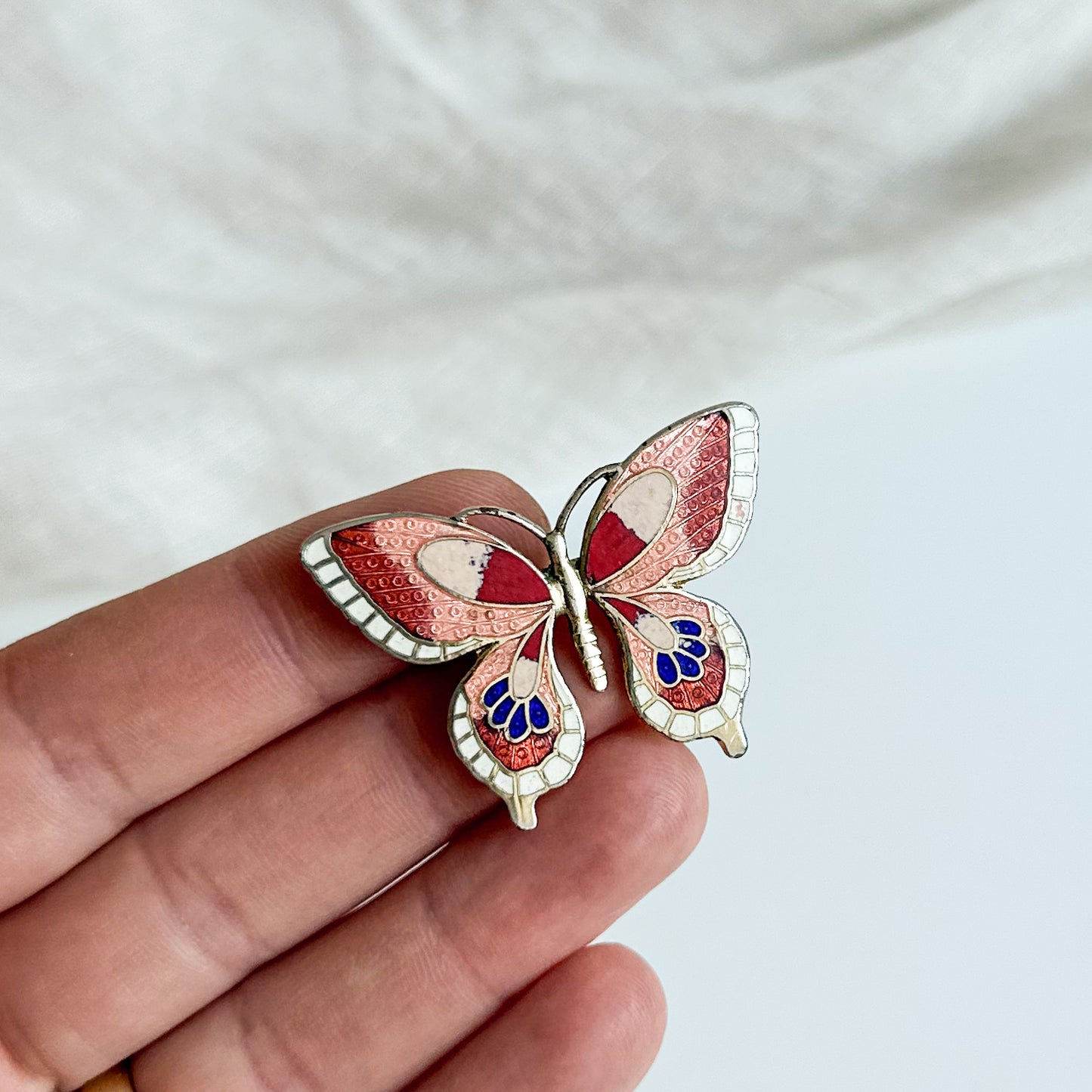 Cloisonné Butterfly Brooch