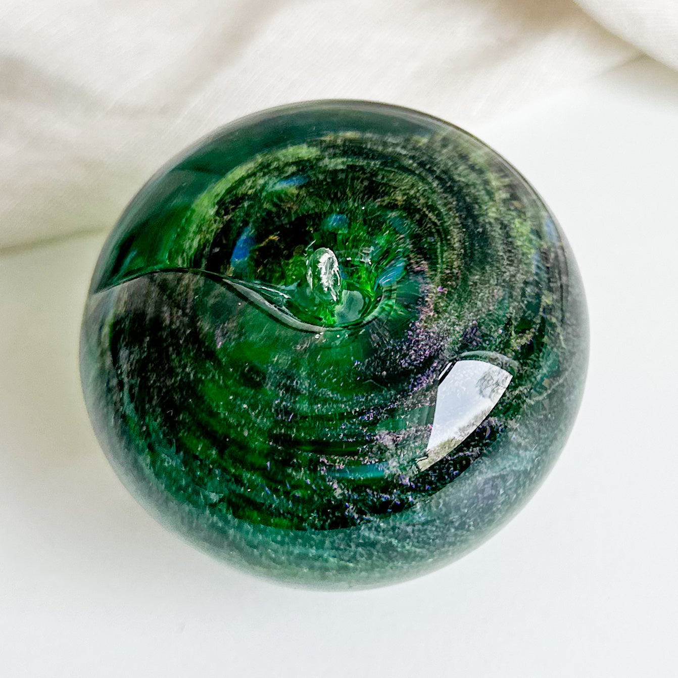 Glass Apple Paperweight