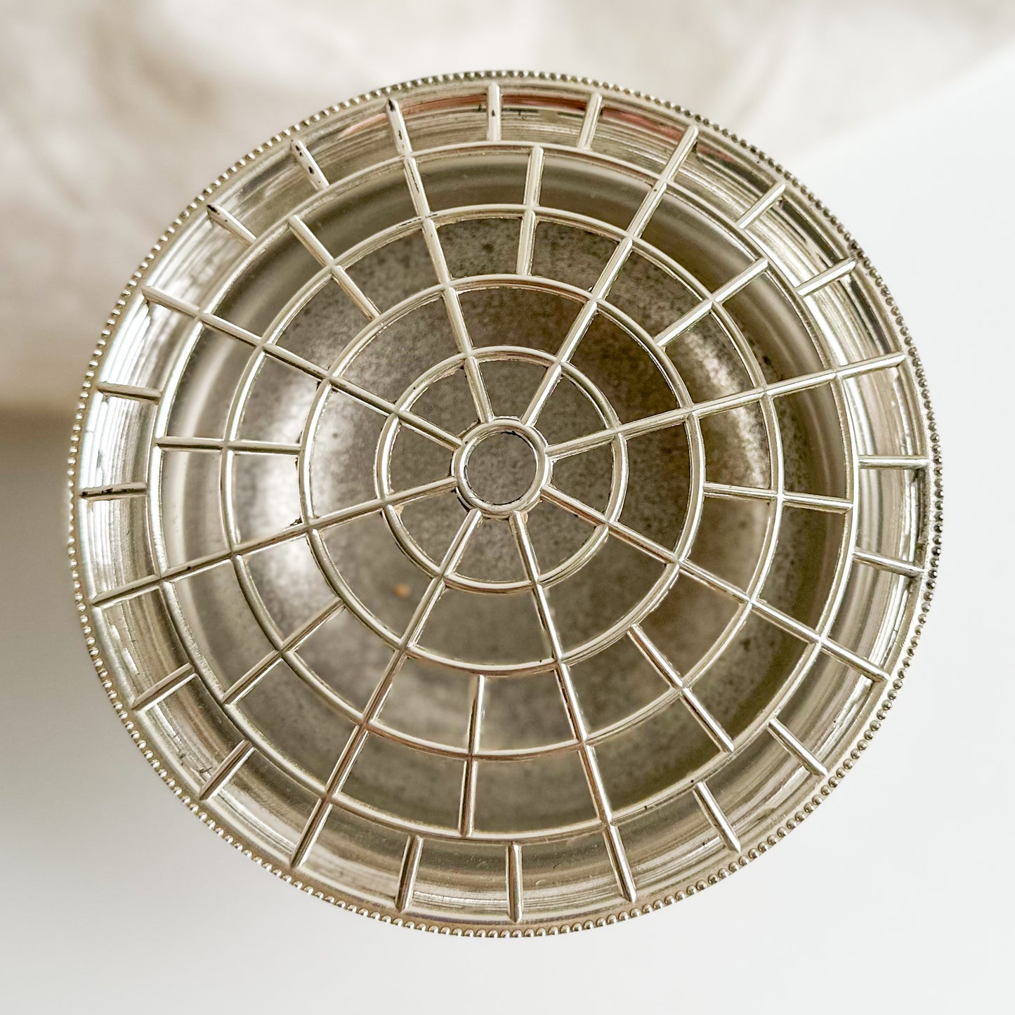 Silver Plated Bowl with Grid