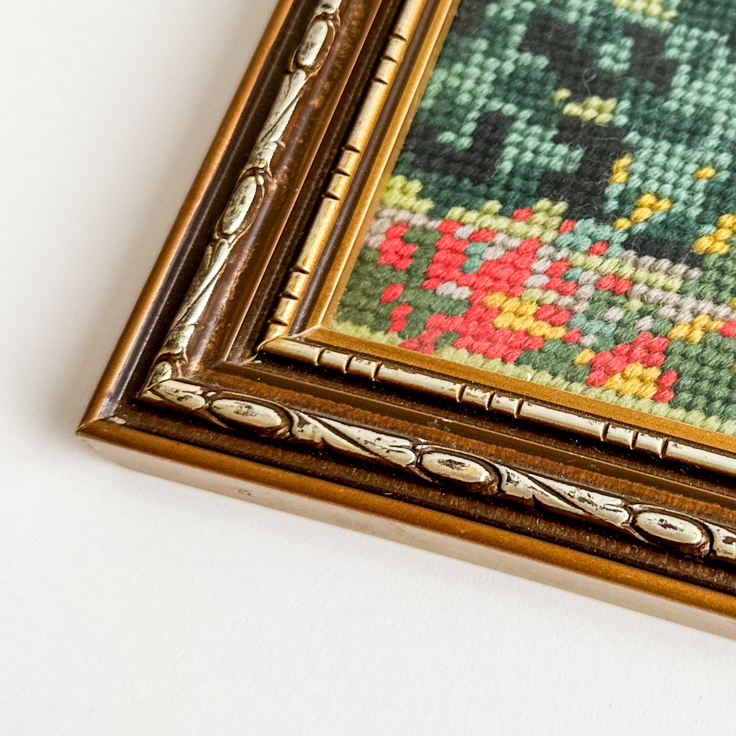 Framed Cottage Needlepoint