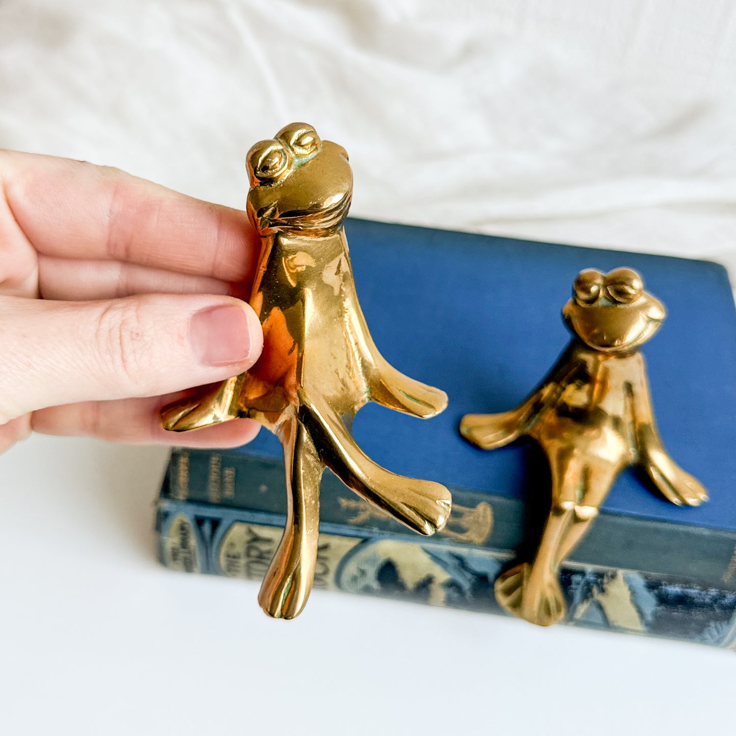 Pair of Shelf Sitting Frogs