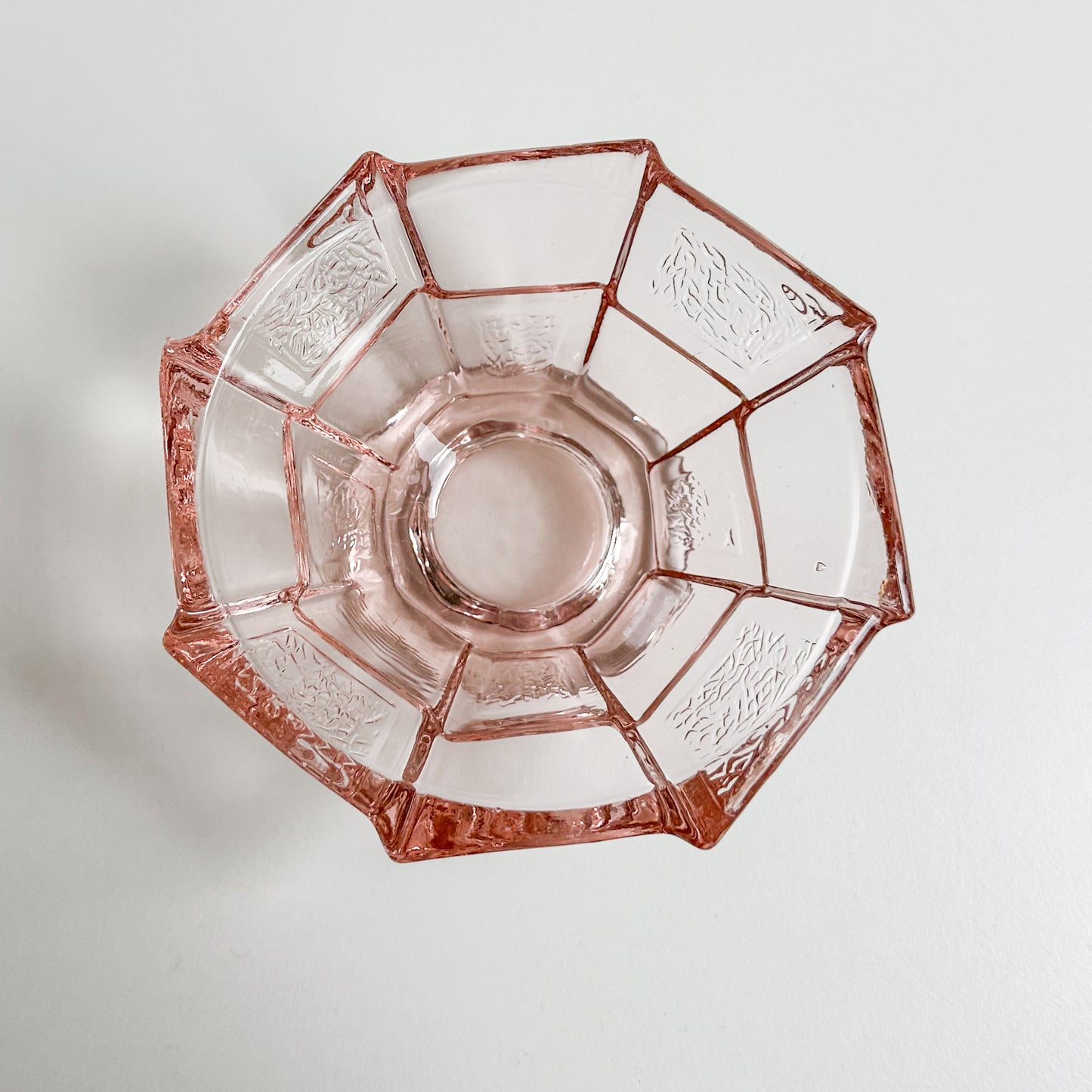 Art Deco Pink Glass Small Bowl