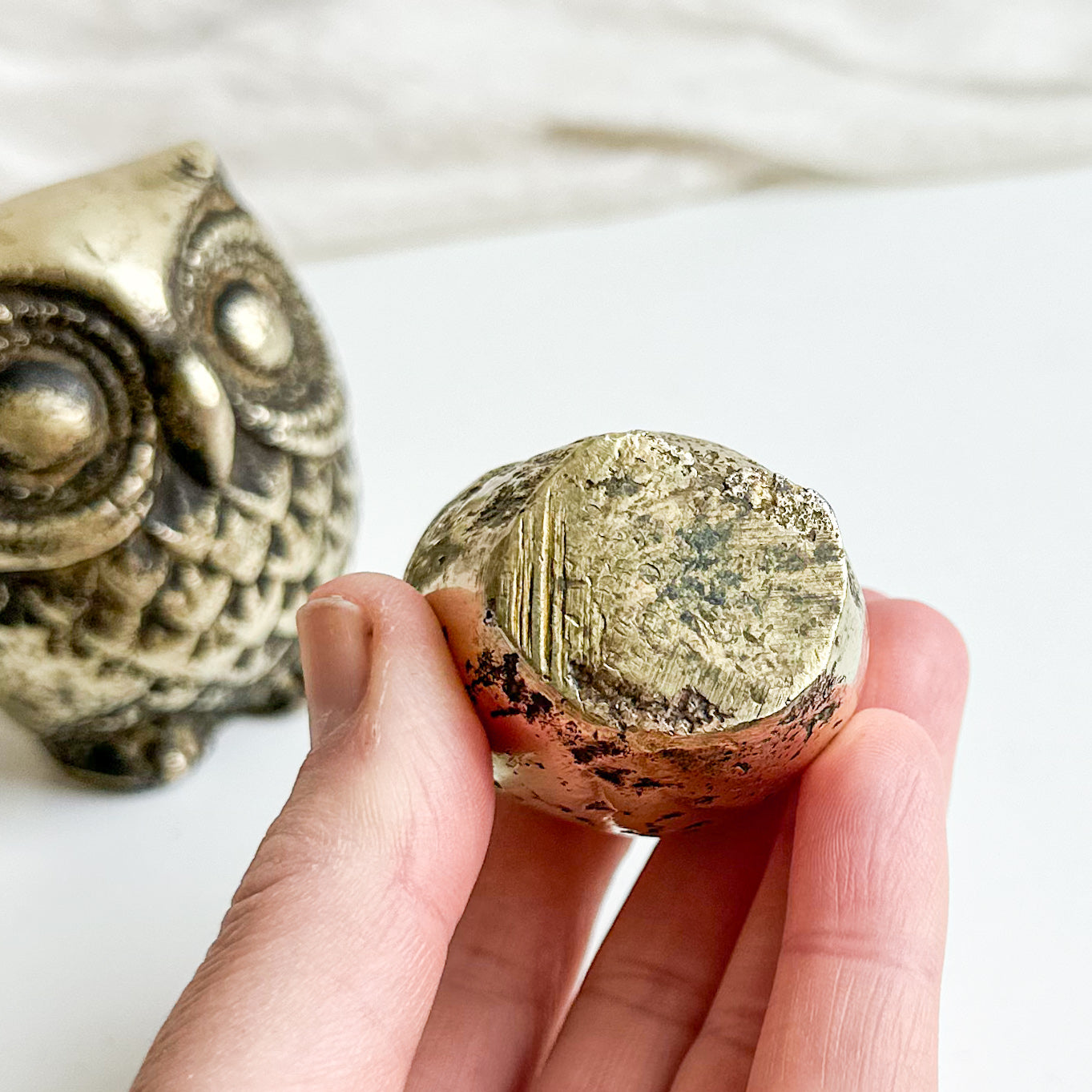 Pair of Brass Owls