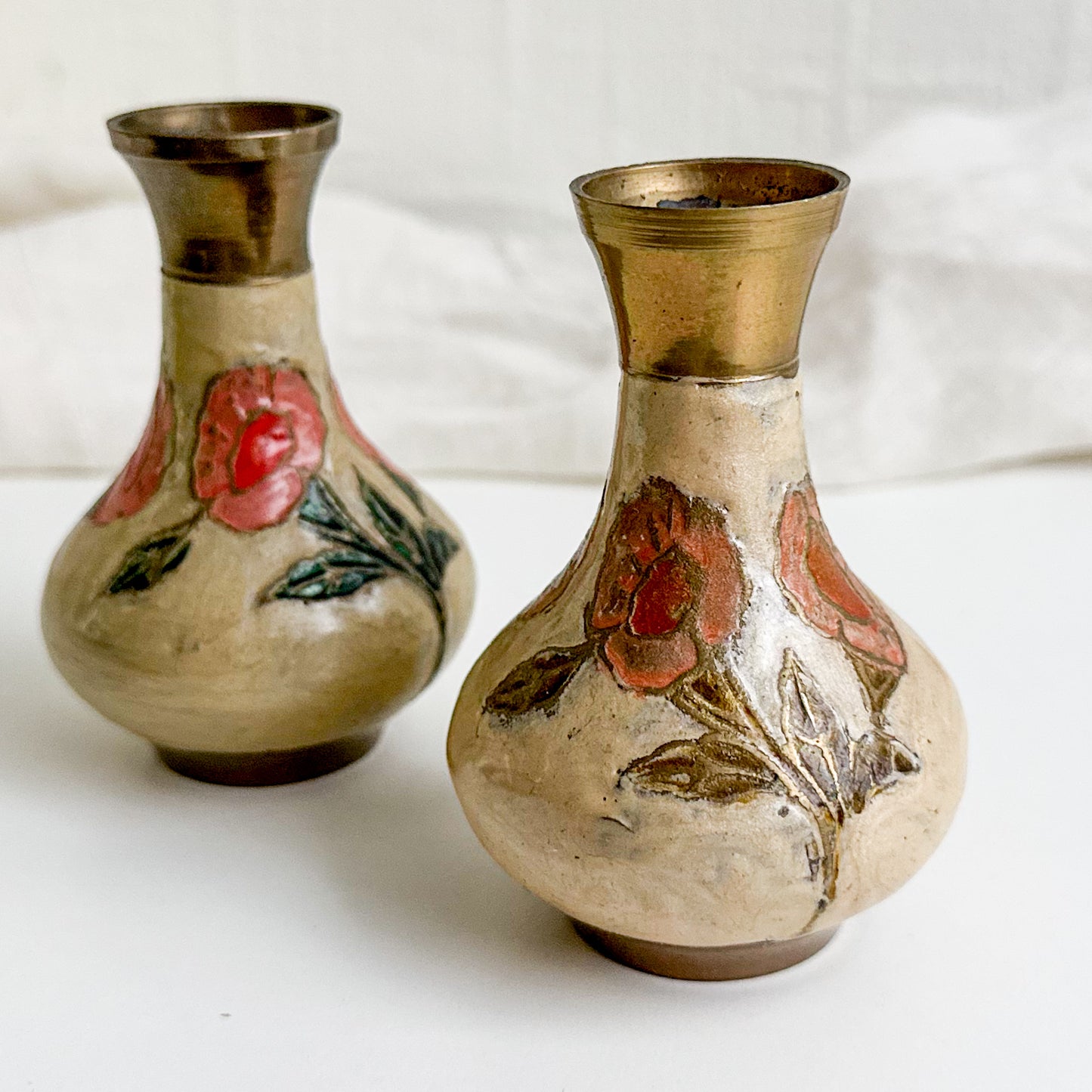 Pair of Cloisonné Bud Vases